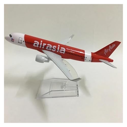 LIUSANG Modellflugzeuge 16 cm 1/400 for Air Asia Flugzeug Modell Diecast Metall Skala Flugzeug Modell Passagier Flugzeug Modell Party Geschenke Für Ausstellungszwecke geeignet von LIUSANG