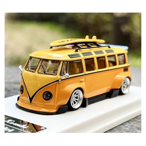 Scale car modell 1:64 for T1 Van RWB Wide Body Station Wagon Auto Modell Druckguss Legierung Auto Modell In Vitrine Suitable for display(Yellow) von LIUSANG