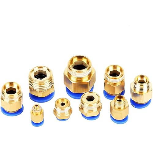 LIUSHENGJIE 50–1000 Stück 4 mm-12 mm Rohr auf Außengewinde, gerade, One-Touch-Luft-Pneumatik-Rohrverschraubung, Schnellverbinder, PC4-M5, PC6-01, PC8-02 (PC12-04.500 Stück) von LIUSHENGJIE