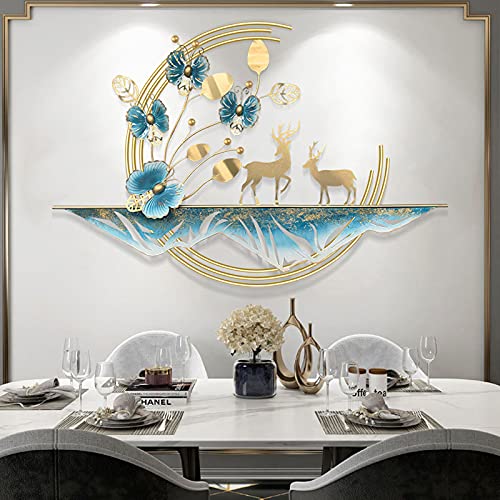 LIUSHI Modern Wanddekoration Metall Groß, Wanddeko Wandbilder Wohnzimmer Schlafzimmer Hintergrund, 3D Wandskulpturen Deko Ornament Handgemachte Dekoration, von LIUSHI