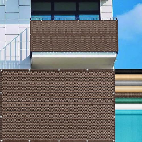 LIUWEIE Balkon Sichtschutz Wetterfest 115 x 700 cm Windschutz Sonnenschutz Sichtschutz Balkon mit Ösen mit Ösen Und Kabelbinder für Balkongeländer, Braun LIUWEIE Balkon Sichtschutz Wetterfest 115 x 700 cm Windschutz Sonnenschutz Sichtschutz Balkon mit Ösen mit Ösen Und Kabelbinder für Balkongeländer, Braun von LIUWEIE