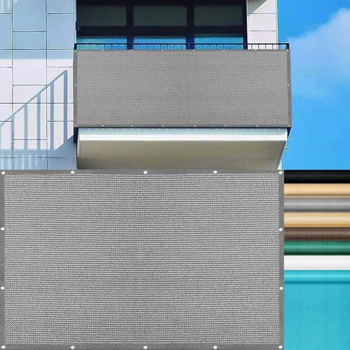 LIUWEIE Balkon Sichtschutz Wetterfest 75 x 420 cm Windschutz Sonnenschutz Sichtschutz Balkon mit Ösen mit Ösen Und Kabelbinder für Balkongeländer, Grau LIUWEIE Balkon Sichtschutz Wetterfest 75 x 420 cm Windschutz Sonnenschutz Sichtschutz Balkon mit Ösen mit Ösen Und Kabelbinder für Balkongeländer, Grau von LIUWEIE