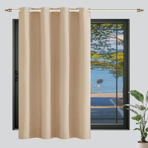 LIUWEIE Thermovorhang Kälteschutz mit Ösen 110 x 100 cm 1 Stück (B X H), Thermo Wärmeisolierend Verdunkelnd Samt Gardinen Blickdicht Lärmschutz für Wohnzimmer Schlafzimmer, Creme Farben von LIUWEIE
