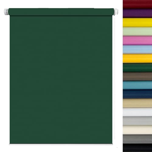 Verdunklungsrollo ohne Bohren Klemmfix 90 x 120 cm Hitzeschutz Sichtschutz Wandmontage Rollo Seitenzugrollo Verdunkelung inkl. Montagematerial für Fenster und Türen, Dunkelgrün Verdunklungsrollo ohne Bohren Klemmfix 90 x 120 cm Hitzeschutz Sichtschutz Wandmontage Rollo Seitenzugrollo Verdunkelung inkl. Montagematerial für Fenster und Türen, Dunkelgrün von LIUWEIE