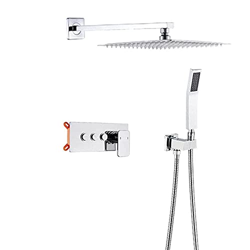 Set Doppelfunktionssystem in quadratischen Regenköpfen & Handbrause und Schlauch Set, Chrom Set Doppelfunktionssystem in quadratischen Regenköpfen & Handbrause und Schlauch Set, Chrom von LIUWOPA