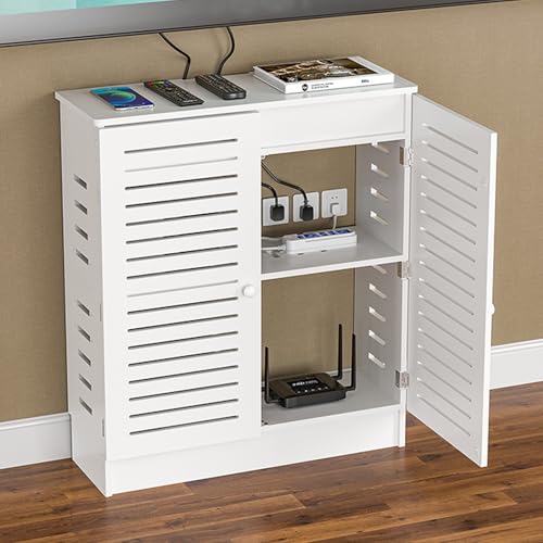 WiFi-Router-Aufbewahrungsschrank – PVC-belüfteter Organizer für Modems, Mediengeräte und TV-Zubehör, übersichtliche Versteckbox für Zuhause und Büro, perfekt für Kabelmanagement WiFi-Router-Aufbewahrungsschrank – PVC-belüfteter Organizer für Modems, Mediengeräte und TV-Zubehör, übersichtliche Versteckbox für Zuhause und Büro, perfekt für Kabelmanagement von LIUWOPA