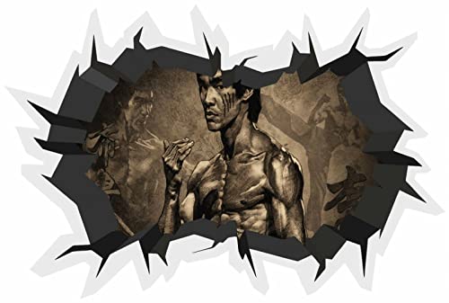 3D Brick Crack Wand Bruce Lee Kung Fu Aufkleber Wand Poster Vinyl von LIUWW