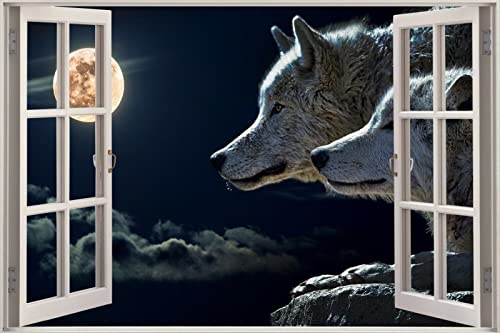3D Effect Window View Wild Wolves Wolf Wall Sticker Poster 3D Effect Window View Wild Wolves Wolf Wall Sticker Poster von LIUWW