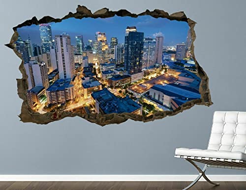 City Miami Night Wandtattoo Aufkleber Wandbild Wohnkultur für Schlafzimmer Art.-Nr von LIUWW