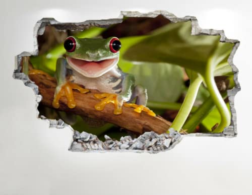 FROG FUNNY WALL STICKER 3D LOOK - BEDROOM LOUNGE NATURE WALL DECAL Z659 von LIUWW