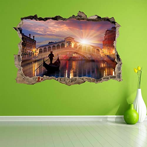 Gondelbrücke Venedig Italien 3D Wandaufkleber Wandtattoo Kinder Home Decor von LIUWW