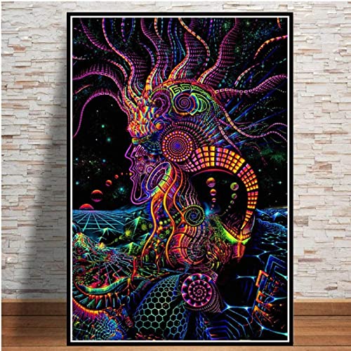 LIUWW Home Decor-Art Psychedelic Illustration – Digitales Gemälde für Erwachsene, digitales Ölgemälde für Anfänger, einschließlich Pinsel, Leinwand und Acrylfarbe von LIUWW