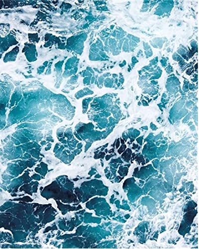 LIUWW Home Decor-Blue Ocean Waves-Erwachsene Digitale Malerei Anfänger DIY Digitales Ölgemälde Einschließlich Pinsel Leinwand und Acrylfarbe von LIUWW