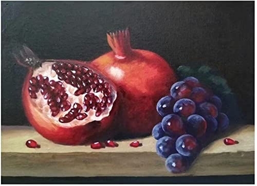 LIUWW Home Decor-Frucht Granatapfel-Erwachsene Digitale Malerei Anfänger DIY Digitales Ölgemälde Einschließlich Pinsel Leinwand und Acrylfarbe von LIUWW