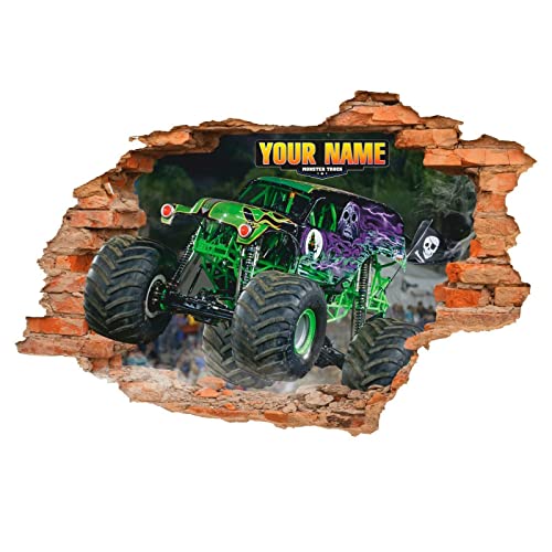 Monster Truck 3D Wandtattoo, personalisierte Monster Truck Wandtattoo, Dekor von LIUWW