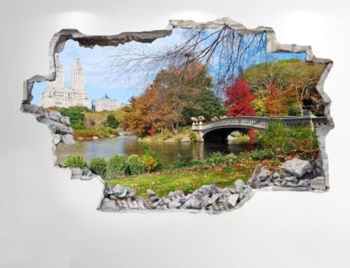 NEW YORK CENTRAL PARK WALL STICKER 3D LOOK - BEDROOM LOUNGE CITY WALL DECAL Z268 von LIUWW