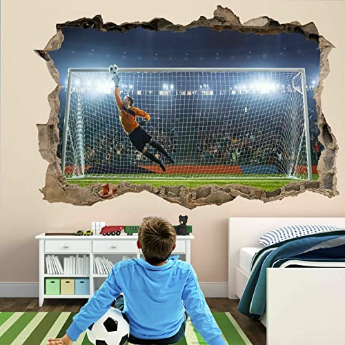 Torwart speichern Fußball 3D Wandkunst Aufkleber Wandtattoo Kinderzimmer Dekor von LIUWW