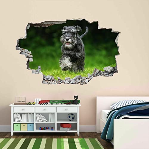 Zwergschnauzer Hund Tier 3D Wandtattoo Wandtattoo Jungen Mädchen Zimmer CS13 von LIUWW