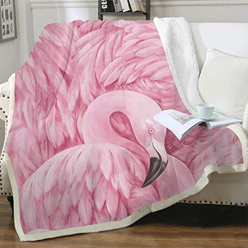 Kuscheldecke 150x200cm Rosa, Tier, Flamingo Sanft Flanell Weich Fleecedecke für Kinder Jungen Mädchen Warm Wohndecke Flauschige als Sofaüberwurf Sofadecke Doppelseitig Tagesdecke von LIUXIAOLIANG