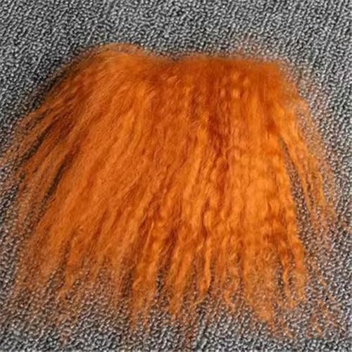 LIUXIN Puppen Reines Mohair Kaffee Hellgrau BJD Puppen Perücken Schaffell Wolle Lamm Haar DIY Zubehör von LIUXIN