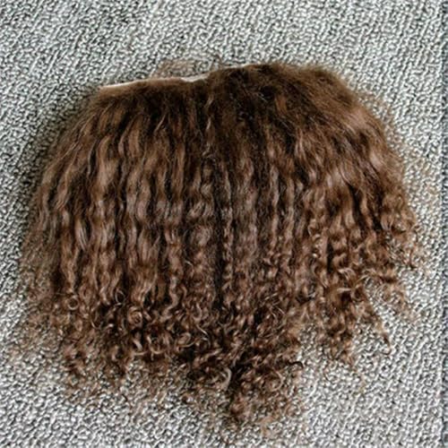 LIUXIN Puppen Reines Mohair Kaffee Hellgrau BJD Puppen Perücken Schaffell Wolle Lamm Haar DIY Zubehör von LIUXIN