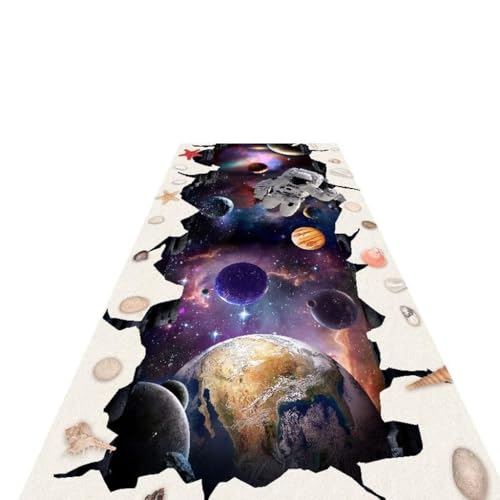 LIUXIUER Long Runner Teppiche Für Flur Teppiche Korridor Teppich 5D Kosmonautenmuster, Halle Extra Lang Leicht Zu Reinigen, Größe Anpassbar,0.5x4m von LIUXIUER
