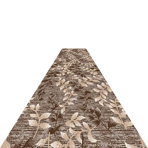 LIUXIUER Wohnkultur Teppich Läufer Flur 3D Vintage Style Brown Leaf Muster Chemiefasermaterial Flurteppich Geeignet Für Treppen Gänge Wohnzimmer Etc,0.8X3M(2.62X9.84ft) von LIUXIUER