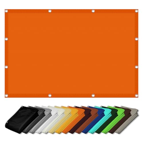 Rechter Winkel Sonnensegel 3.5 x 9.5 m Wasserabweisend Windabweisend Sonnendach Überdachung mit Ösen Ohne Bohren mit Seil für Terrasse Balkon, Orange von LIUYANYAN