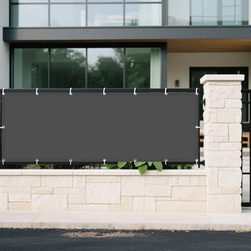 Sonnenschutz Sonnensegel 145 x 345 cm Rechteckig Wasserdicht 98% UV Schutz Schattiernetz mit Spannseilen mit Ösen für Terrasse Balkon, Dunkelgrau von LIUYANYAN