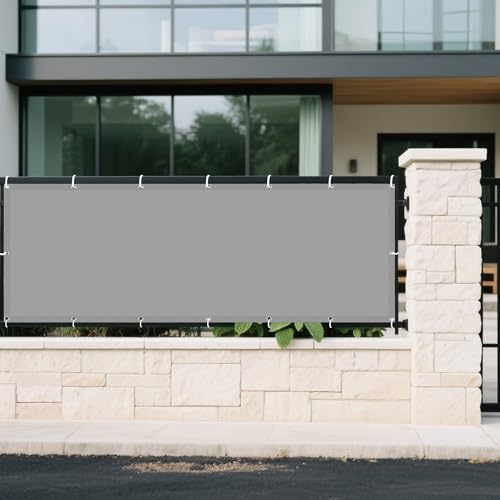 Sonnenschutz Sonnensegel 295 x 325 cm Rechteckig Wasserdicht 98% UV Schutz Schattiernetz mit Spannseilen mit Ösen für Terrasse Balkon, Hellgrau von LIUYANYAN