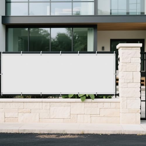 Sonnenschutz Sonnensegel 325 x 385 cm Rechteckig Wasserdicht 98% UV Schutz Schattiernetz mit Spannseilen mit Ösen für Terrasse Balkon, Weiß von LIUYANYAN