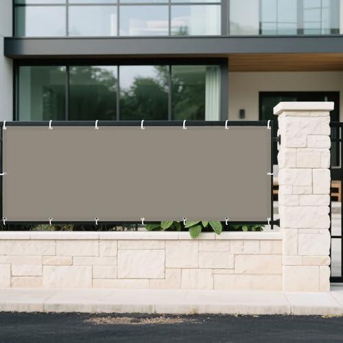 Sonnenschutz Sonnensegel 85 x 375 cm Rechteckig Wasserdicht 98% UV Schutz Schattiernetz mit Spannseilen mit Ösen für Terrasse Balkon, Khaki von LIUYANYAN