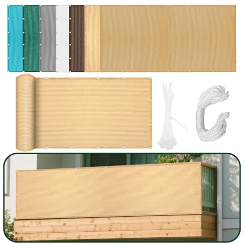 Sonnensegel Balkon 320 x 550 cm Rechteckig Atmungsaktiv 98% UV Schutz Sonnenschutz Markise mit Kordel Ohne Bohren mit Ösen Segeltuch für Garten Balkon & Terrasse, Creme Farben Sonnensegel Balkon 320 x 550 cm Rechteckig Atmungsaktiv 98% UV Schutz Sonnenschutz Markise mit Kordel Ohne Bohren mit Ösen Segeltuch für Garten Balkon & Terrasse, Creme Farben von LIUYANYAN