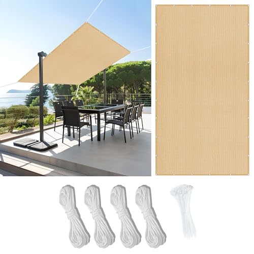 Sonnensegel Sonnenschutz 637 x 722 cm Rechteckig Atmungsaktiv 98% UV Schutz Segeltuch Pergola mit Ösen Ohne Bohren mit Seil für Patio Hinterhof Rasengarten, Sandgelb Sonnensegel Sonnenschutz 637 x 722 cm Rechteckig Atmungsaktiv 98% UV Schutz Segeltuch Pergola mit Ösen Ohne Bohren mit Seil für Patio Hinterhof Rasengarten, Sandgelb von LIUYANYAN
