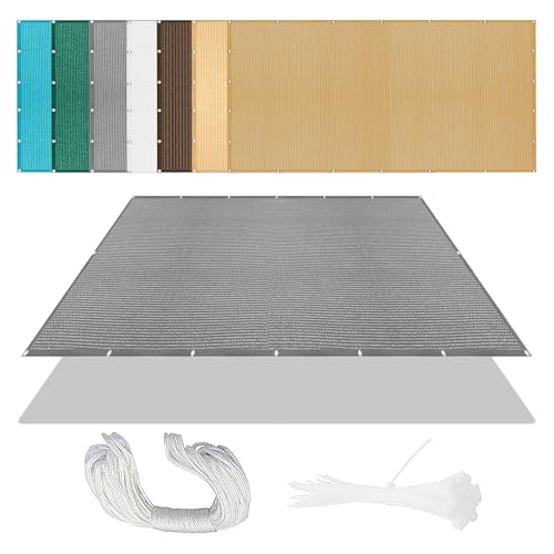Sonnensegel Sonnenschutz 641 x 707 cm Rechteckig Atmungsaktiv 98% UV Schutz Segeltuch Pergola mit Ösen Ohne Bohren mit Seil für Patio Hinterhof Rasengarten, Hellgrau Sonnensegel Sonnenschutz 641 x 707 cm Rechteckig Atmungsaktiv 98% UV Schutz Segeltuch Pergola mit Ösen Ohne Bohren mit Seil für Patio Hinterhof Rasengarten, Hellgrau von LIUYANYAN