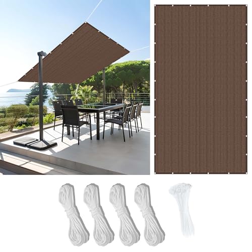Sonnensegel Sonnenschutz 656 x 721 cm Rechteckig Atmungsaktiv 98% UV Schutz Segeltuch Pergola mit Ösen Ohne Bohren mit Seil für Patio Hinterhof Rasengarten, braun Sonnensegel Sonnenschutz 656 x 721 cm Rechteckig Atmungsaktiv 98% UV Schutz Segeltuch Pergola mit Ösen Ohne Bohren mit Seil für Patio Hinterhof Rasengarten, braun von LIUYANYAN