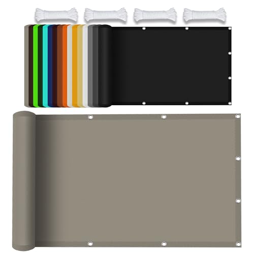 Sonnensegel Wasserfest 6.5 x 6.5 m Rechteckig Wasserdicht 98% UV Schutz Garten Schattierungsnetz mit Spannseilen mit Ösen für Balkon Camping Terrasse Pergola, Taupe von LIUYANYAN