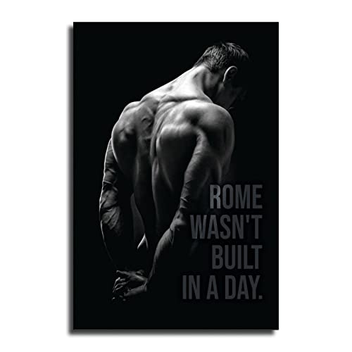 Motivations-Manifest "Rome Wasnt Built In A Day", Fitness-Kunst, Poster und Wandkunst, Bild, Druck, modernes Familienschlafzimmer-Dekor-Poster, 40 x 60 cm von LIUYANZI