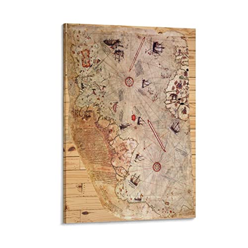 Piri Reis Karte, Osmanisches Reich, Vintage-Karte, große Wandkarte, antike Weltkarte, alte Karte, Bl 50 x 75 cm Piri Reis Karte, Osmanisches Reich, Vintage-Karte, große Wandkarte, antike Weltkarte, alte Karte, Bl 50 x 75 cm von LIUYANZI