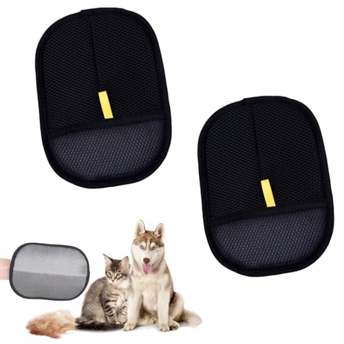LIUYIDM Fellmagnet Fell 2 Stück Magnet Handschuh 15 * 20cm Bürste Schwarz und Grau Fellblitz, Fell Magnet Static Removal Gloves for Pet Hair, pet Handschuhe Geeignet für Tierbesitzer von LIUYIDM