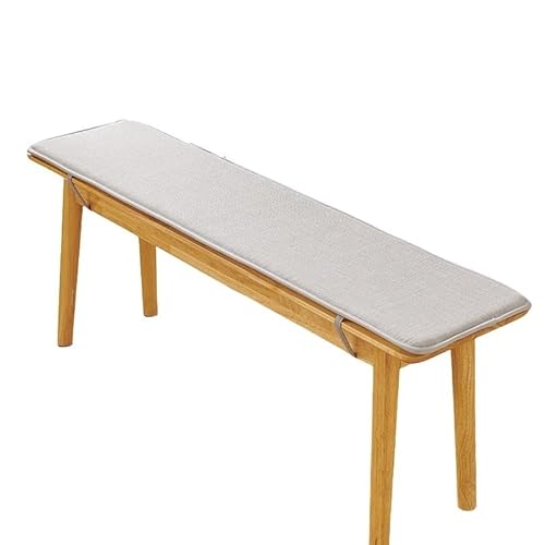 LIUYUYOUGO Bankauflage Outdoor,Bankkissen Für Draußen 2/3 Sitzer Kunstbaumwollleinen Weiches Rutschfestes Rechteckiges Sitzpolster Für Die Bank Für Garten Terrasse Drinnen Und Draußen Hellgrau von LIUYUYOUGO