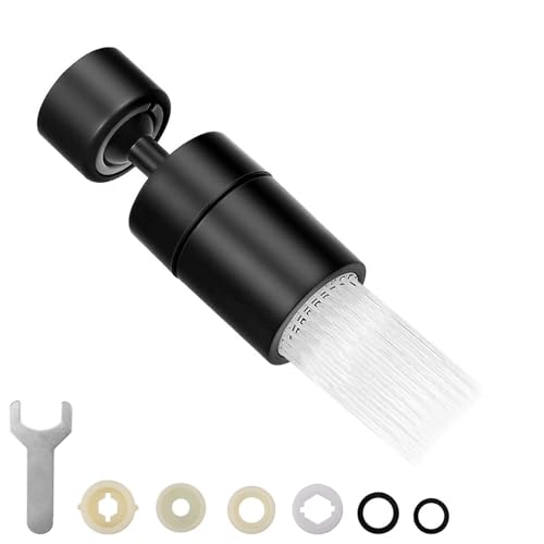 LIUZHUJ Wasserhahn-Aufsatz 720° schwenkbar – Universeller Wassersparer mit 4 Adaptern, Anti-Spritz Strahlregler für Küche & Bad von LIUZHUJ