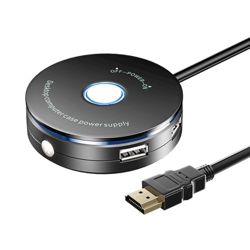 LIUZIKUN Externer PC-Netzschalter, Reset-Schalter für Desktop-Computergehäuse mit USB 2.0-Anschluss für Büro-Internetcafés von LIUZIKUN