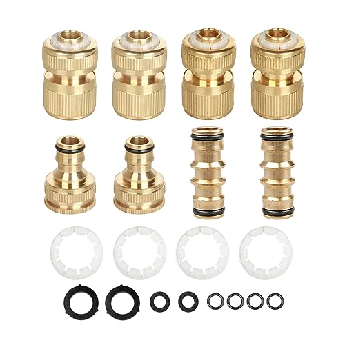 LIUZIKUN Gartenschlauchverbinder Premium Messing Gartenschlauchverbinder Messing Schlauchfitting 1/2 Zoll und 3/4 Zoll Adapter fauce rostfest Armaturenset von LIUZIKUN