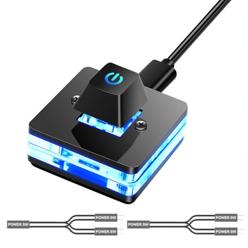 LIUZIKUN Netzschalter für Desktop-Computer mit Verlängerungskabel und LED-Licht, langes Schreibtisch-PC-Umschaltkabel für einfaches Starten von LIUZIKUN