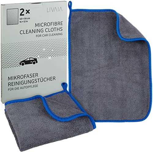 LIVAIA Mikrofasertücher: 2 Putztücher für Effektive Auto Reinigung – Microfaser Tücher im Pflege Set – Autopflege – Reinigungsset LIVAIA Mikrofasertücher: 2 Putztücher für Effektive Auto Reinigung – Microfaser Tücher im Pflege Set – Autopflege – Reinigungsset von LIVAIA