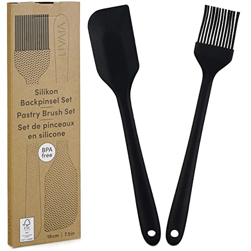LIVAIA Silikon Backpinsel Set: 19cm Pinsel und Teigschaber 2er Set – Spatel – Küchenhelfer LIVAIA Silikon Backpinsel Set: 19cm Pinsel und Teigschaber 2er Set – Spatel – Küchenhelfer von LIVAIA