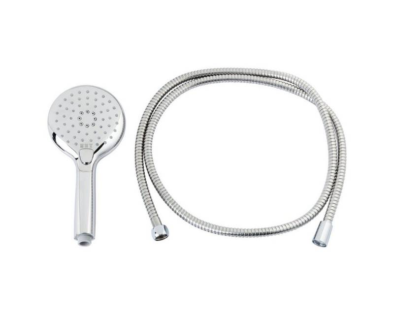 LIVARNO Regenduschkopf Multifunktions Duschkopf + Brauseschlauch + Wasserspareinsatz, (Multifunktonsduschkopf-Set, 5-tlg., Duschkopf, Brauseschlauch, Dichtungen, Wasserspareinsatz), ABS-verchromt, 3 Strahlarten, Wasserspareinsatz von LIVARNO