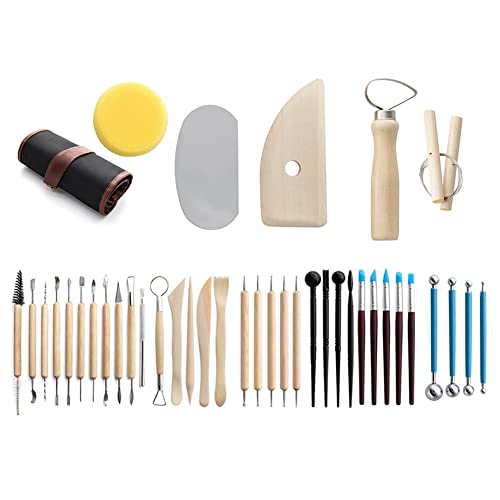 LIVASH TöPferwerkzeuge Ton-Bildhauerwerkzeuge Polymer-Ton-Werkzeugsatz Keramikwerkzeuge DIY Modellierung Ton Schnitzwerkzeuge-Set von LIVASH