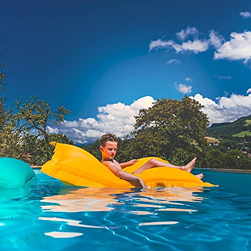 LIVEDECO - Riesiger XXL-Sitzsack mit abnehmbarem Bezug, schwimmend für Schwimmbecken, Gelb Pool BiG52 von LIVEDECO